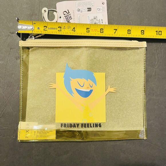 Disney Inside Out 2 Friday Feeling Pencil Cosmetic Bag NWT Primark 9” X 7” - Picture 3 of 4
